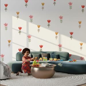 StickMe Colorful Floral Pattern Decorative Wall Stickers
