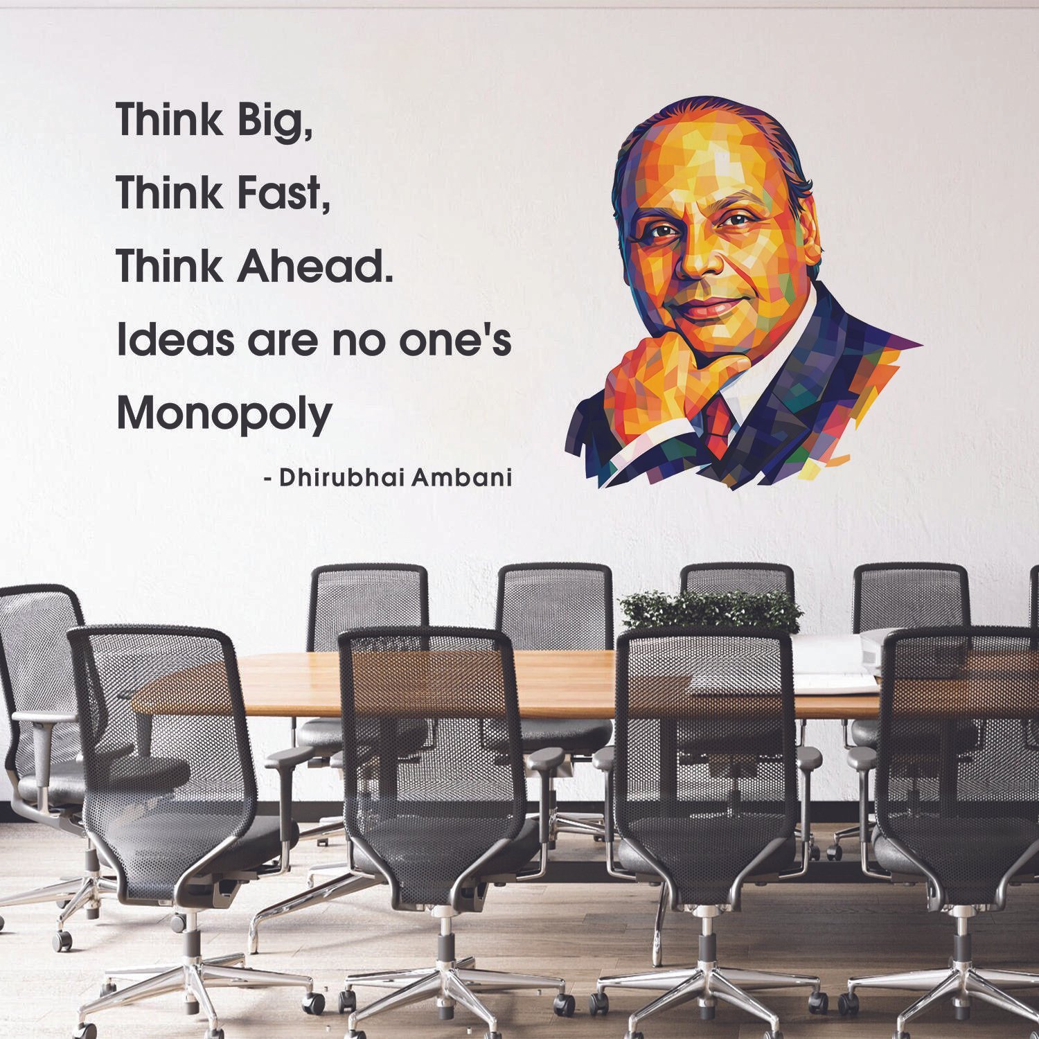 Dhirubhai Ambani Think Big Motivational Office Inspirational Entrepreneur Wall Sticker