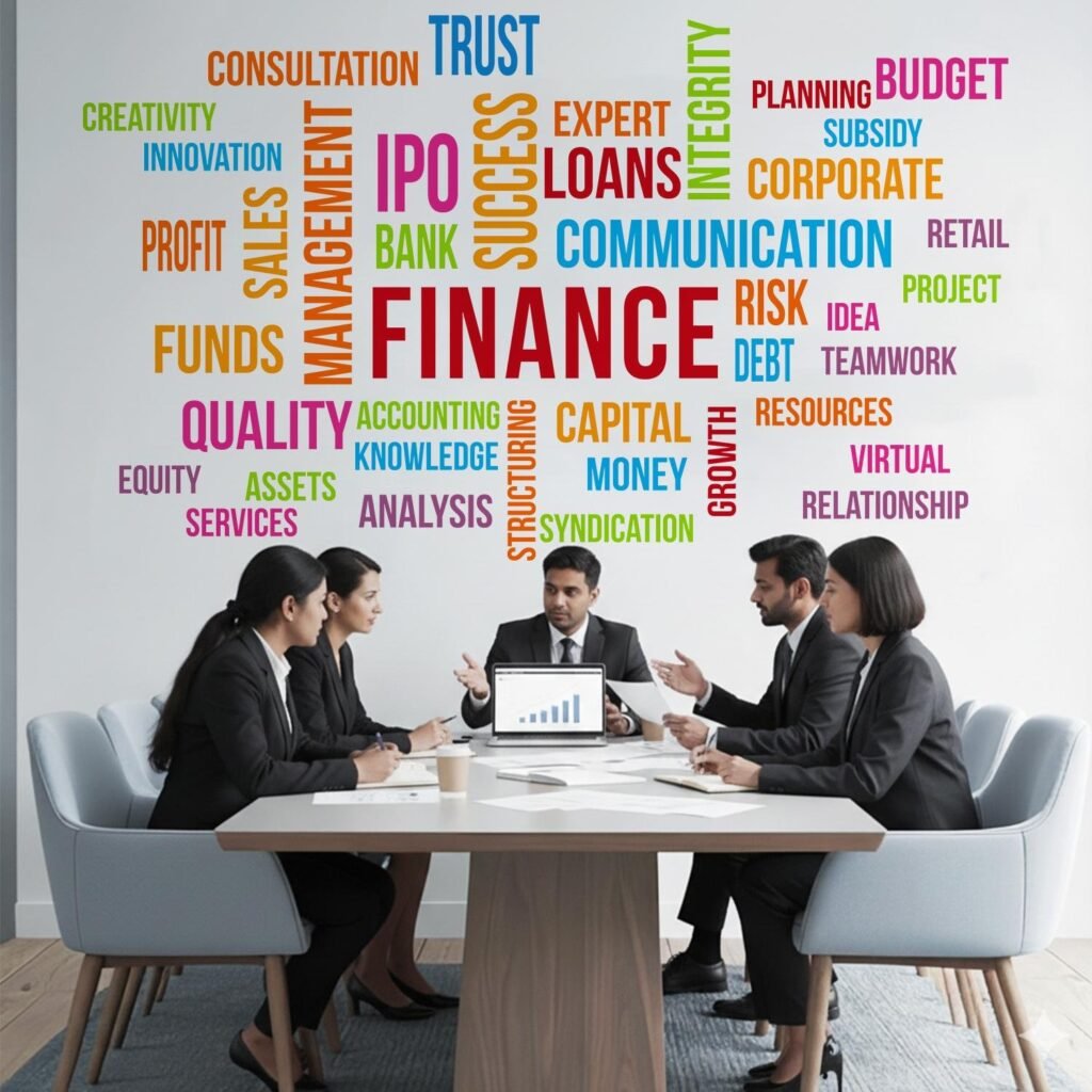 Finance Word Cloud Premium Wall Sticker for Office | Corporate Business Wall Décor | Modern Workspace Wall Decor