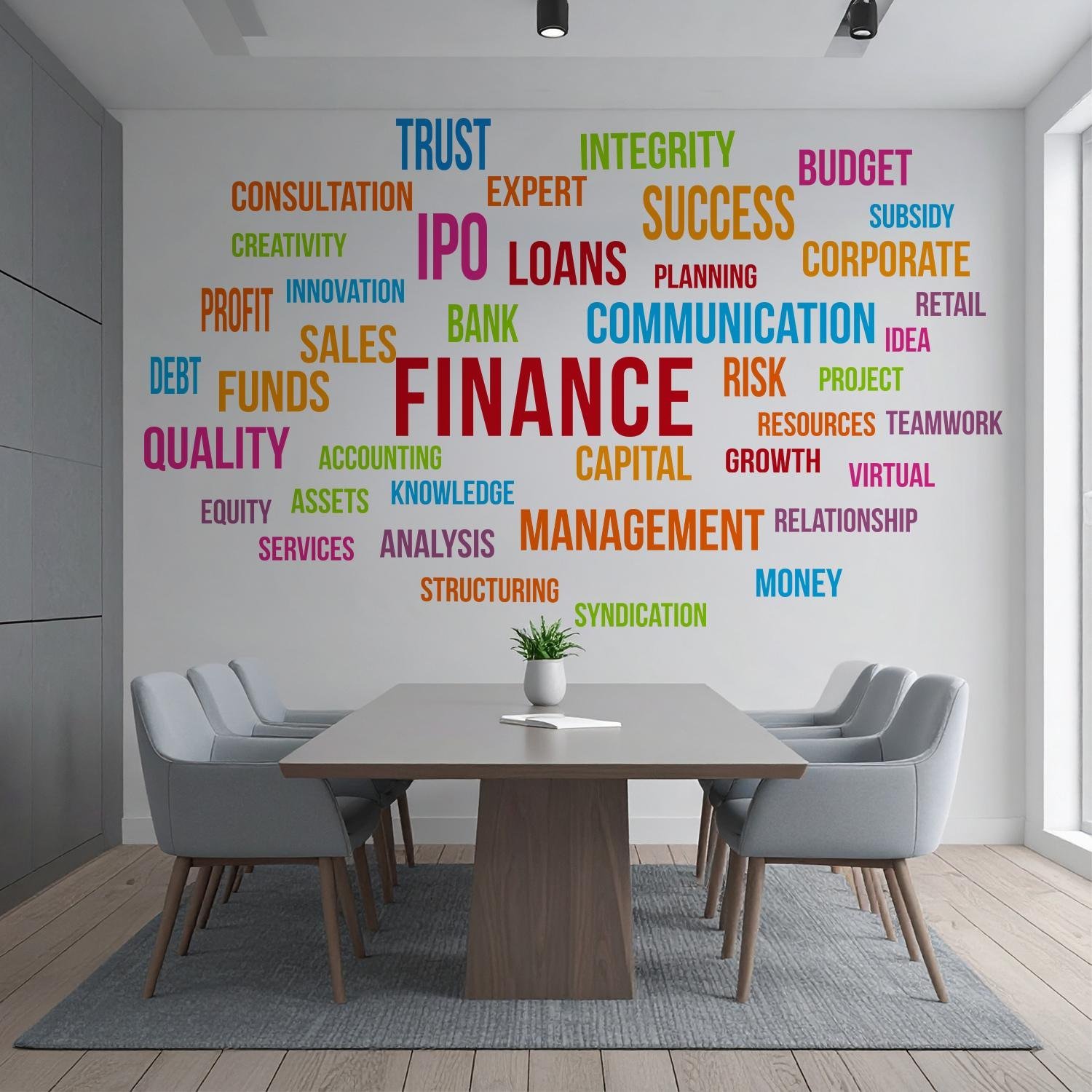 Finance Word Cloud Premium Wall Sticker for Office | Corporate Business Wall Décor | Modern Workspace Wall Decor - Image 2
