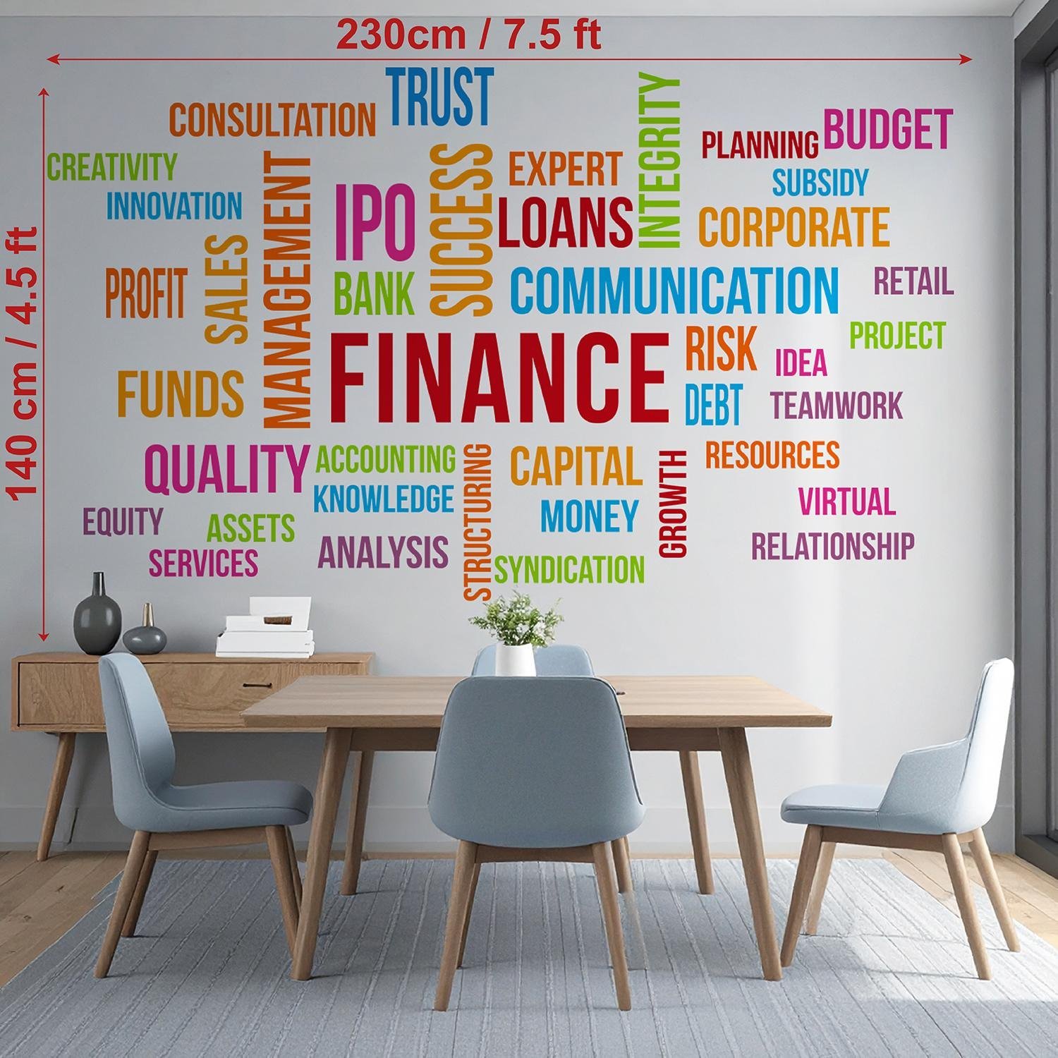 Finance Word Cloud Premium Wall Sticker for Office | Corporate Business Wall Décor | Modern Workspace Wall Decor - Image 3