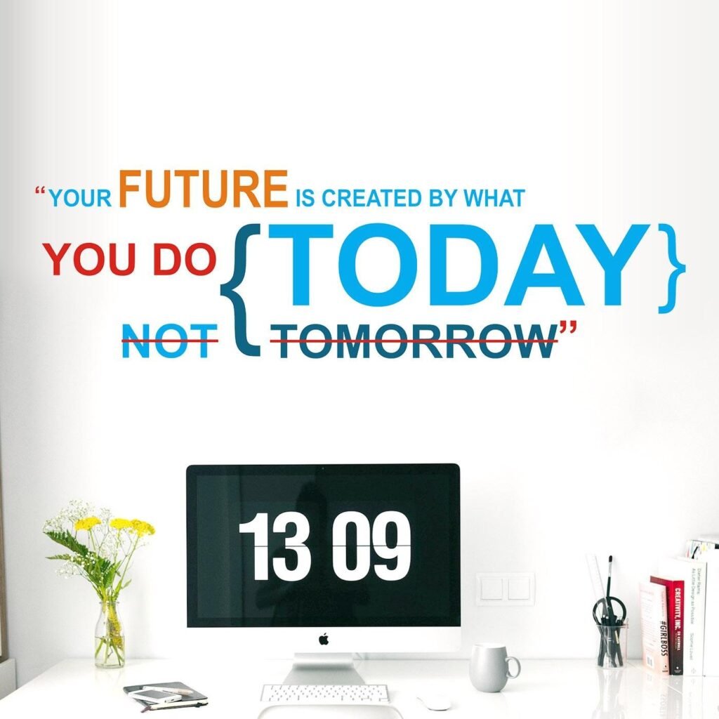 Your Future Is What You Do Today - Office Inspirational Motivational Quotes Wall Sticker