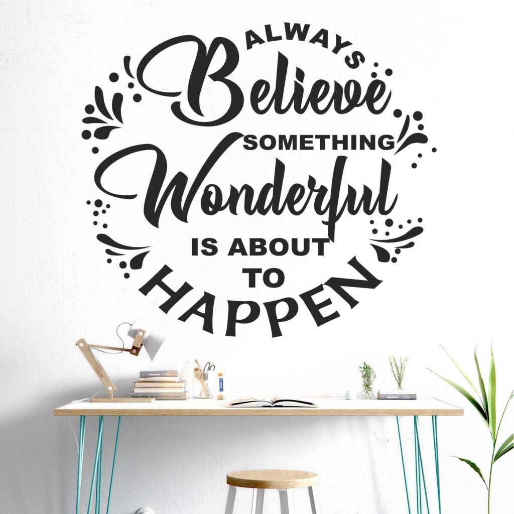 Something Wonderful Is About To Happen - Inspirational Motivational Quotes Wall Sticker