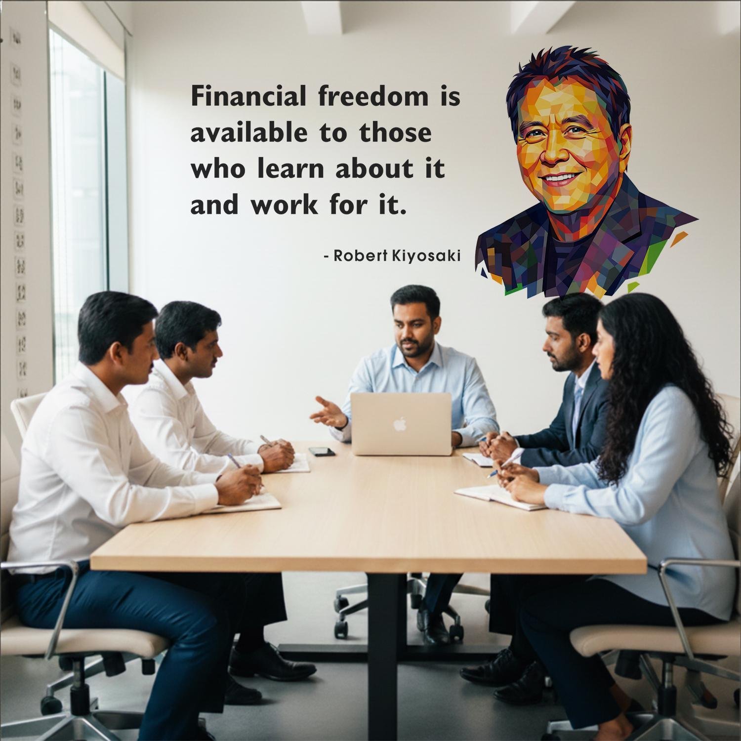 Robert Kiyosaki Financial Freedom Motivational Office Entrepreneur Inspiration Wall Sticker