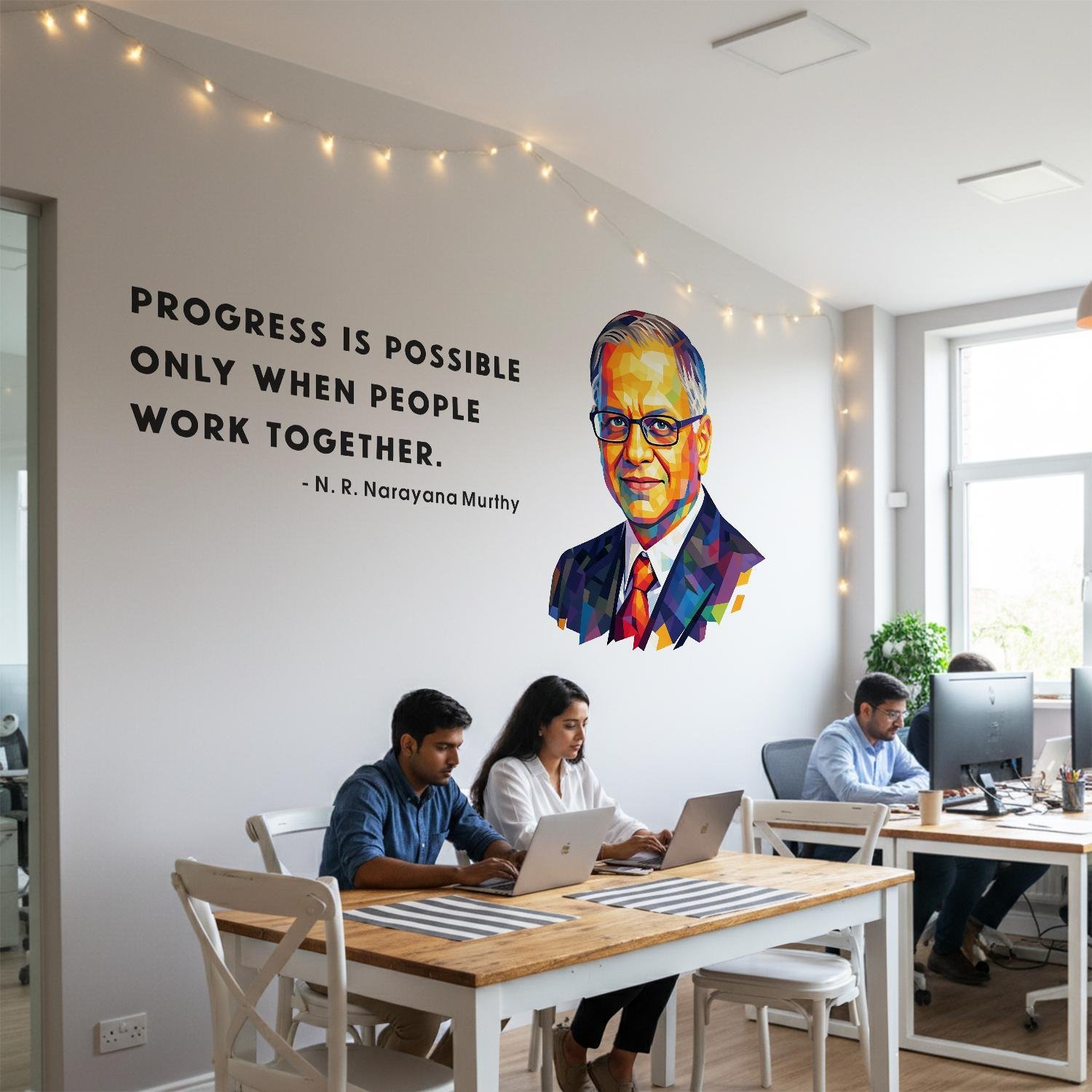 N. R. Narayana Murthy Quote Motivational Office Teamwork Inspirational Wall Sticker